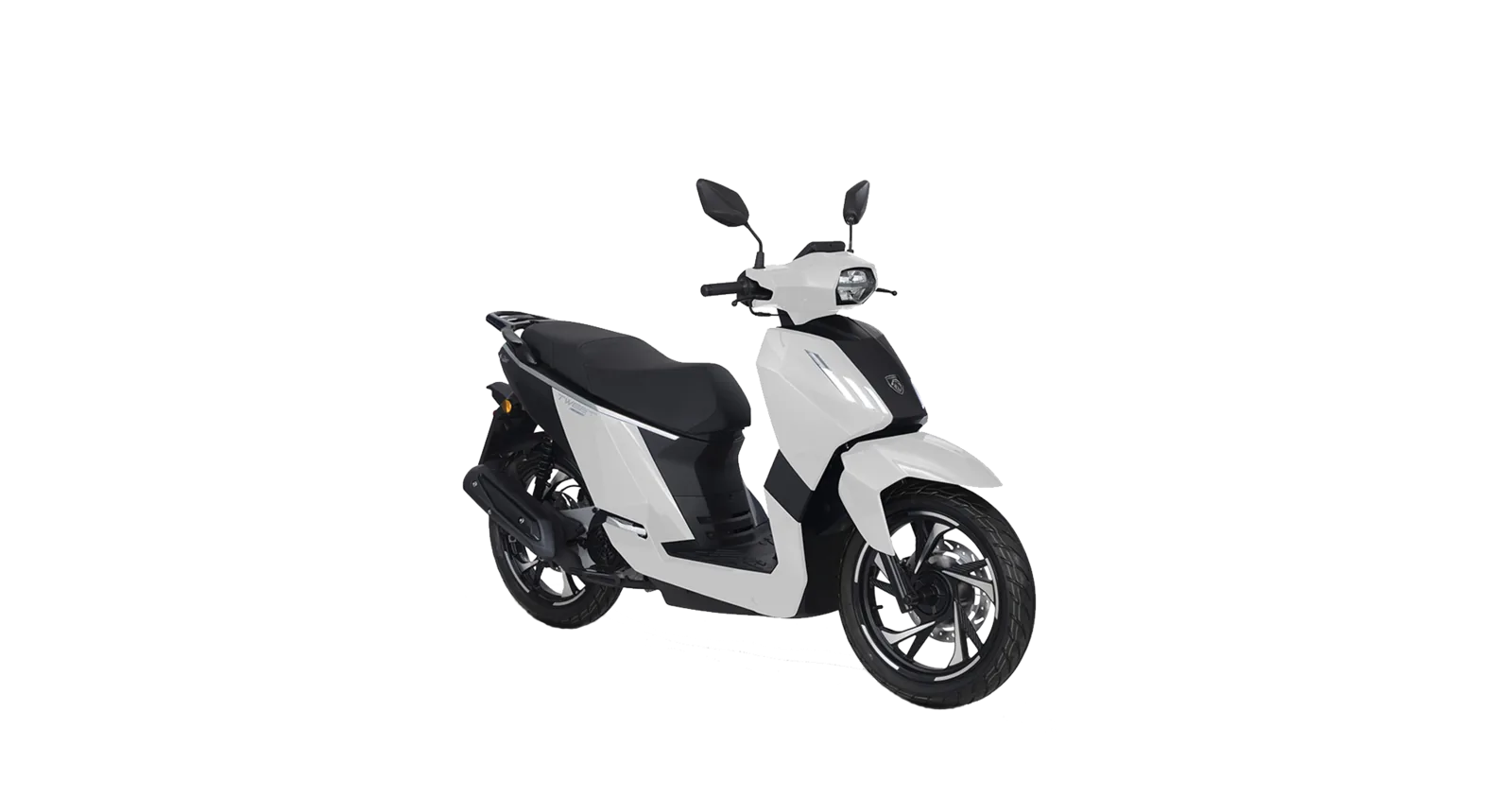 Peugeot Tweet 125 Active en color Antarctica White, vista tres cuartos delantera